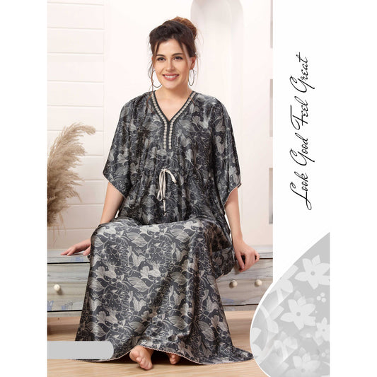 Women Printed Satin Kaftan Zenia - 8582A