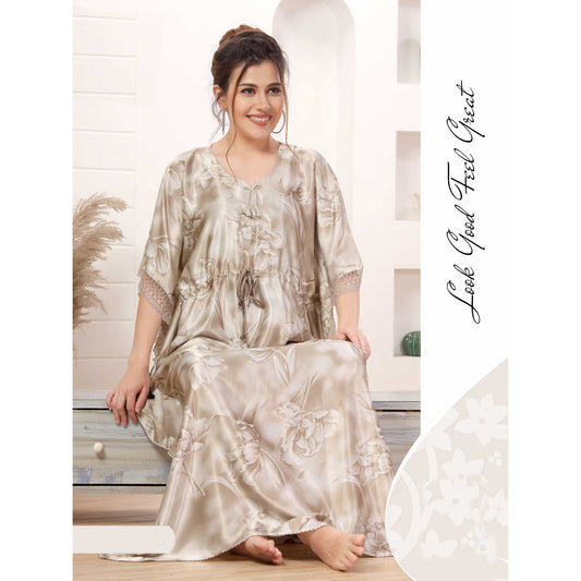 Women Printed Satin Kaftan Zenia - 8579A