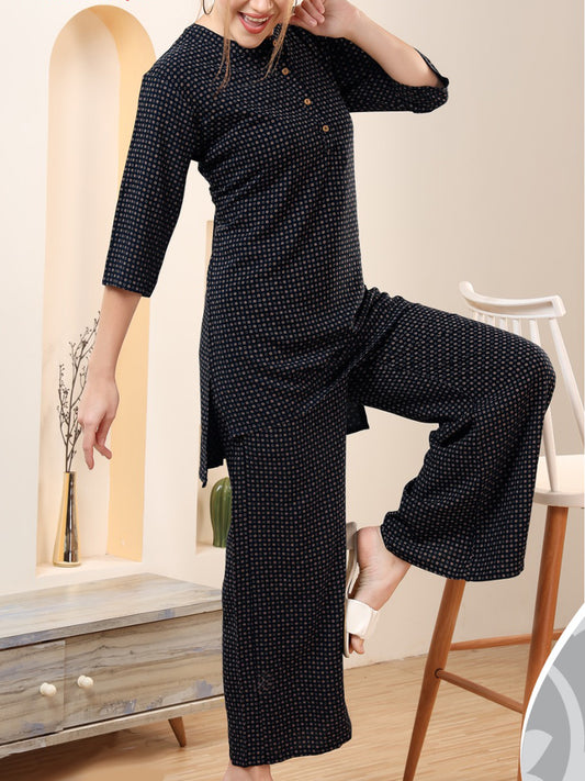 Women plazzo Night Suit - 8456A