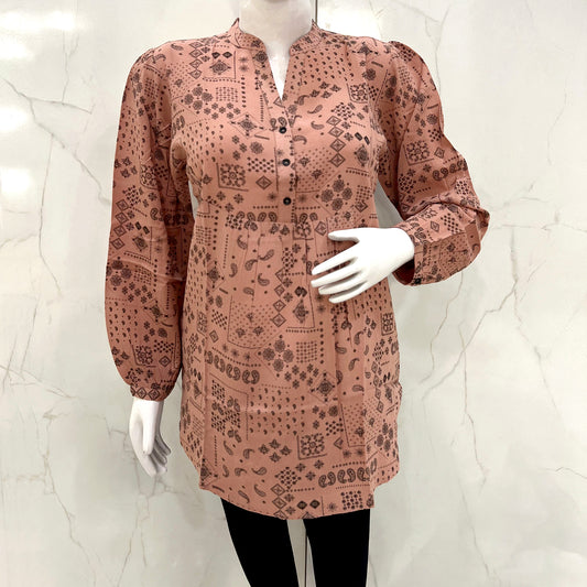 Ladies Full Sleeves Printed short Kurti