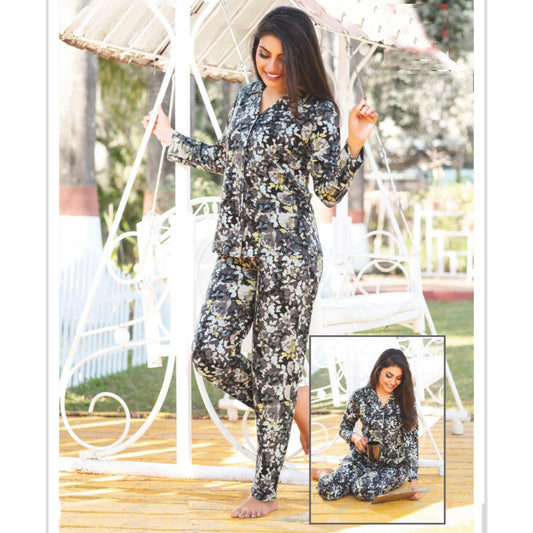 Women long sleeve printed Hosiery night suit Juliet-22560