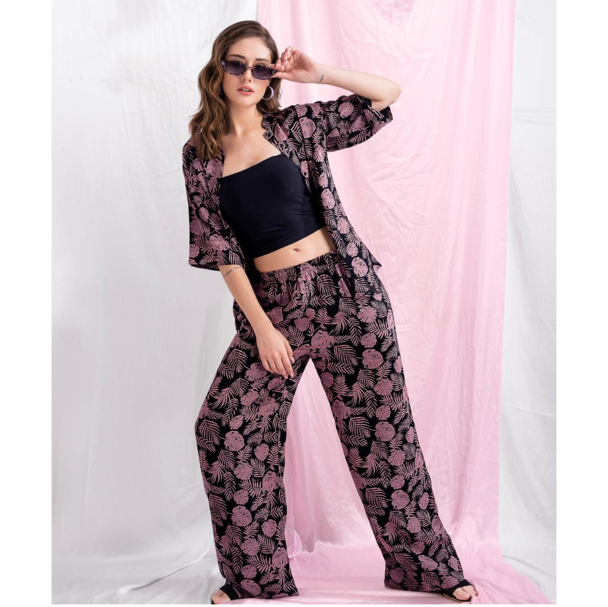 Printed Women Cord Set / Night Wear- 2524