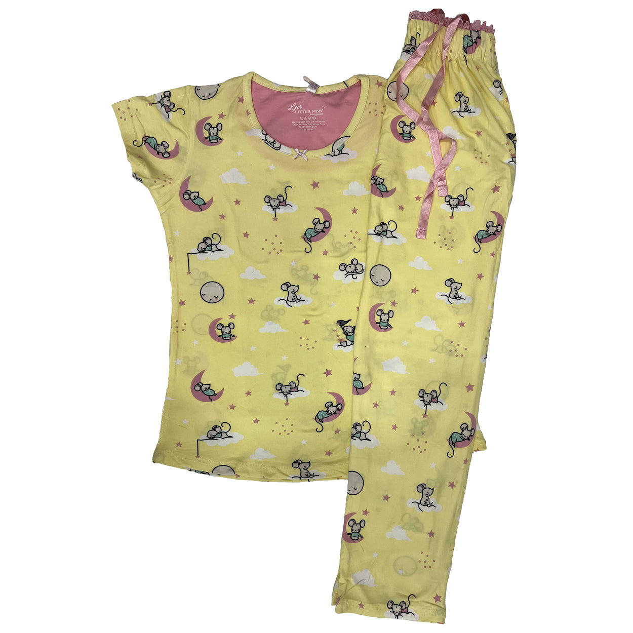 Little Pink Girls Lemon Night Suit 