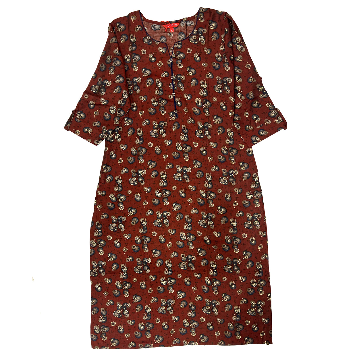 Juliet Ladies Rust 3/4th kurti 