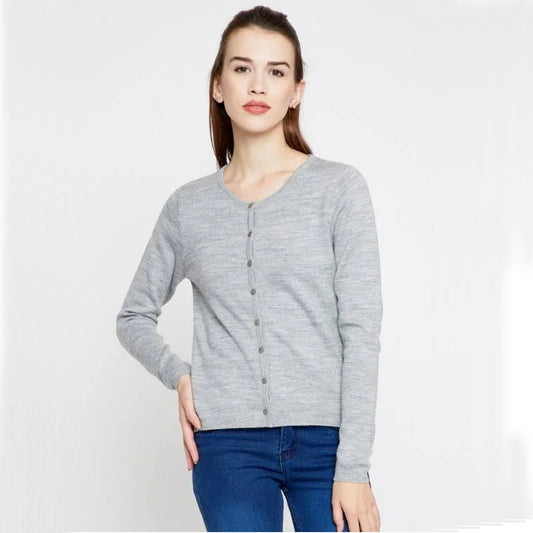 Kanvin Grey Front Open Cardigan