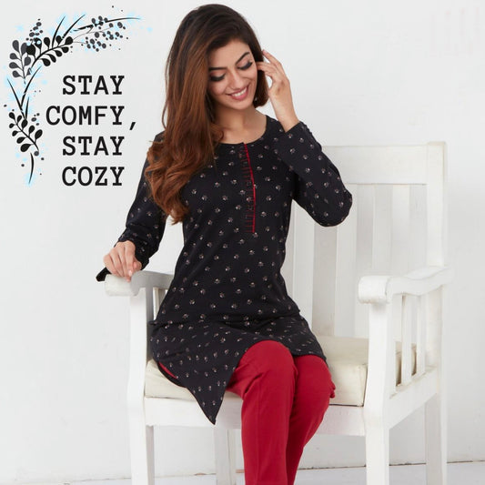 Kanvin Long Kurti Night Suit