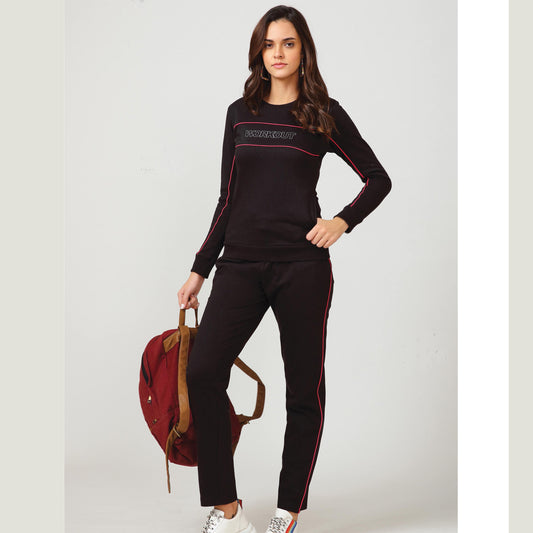 Kayal Black Track Suit with Round Neck Sweat Shirt