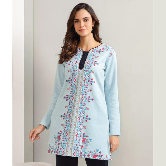 Kayal Blue Kurti with Embroidery